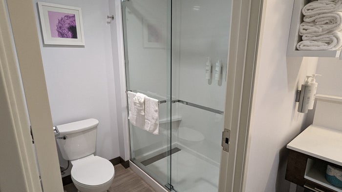 Hampton Inn and Suites Aurora South Denver room bathroom toilet and shower room Hampton Inn and Suites Aurora South Denver room bathroom toilet and shower room