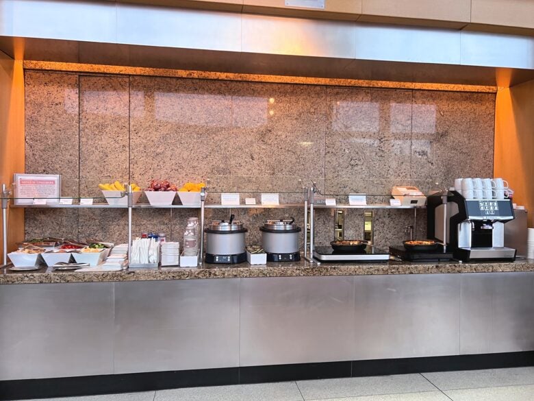Lunch buffet at Chicago OHare Admirals Club Concourse L Lunch buffet at Chicago OHare Admirals Club Concourse L