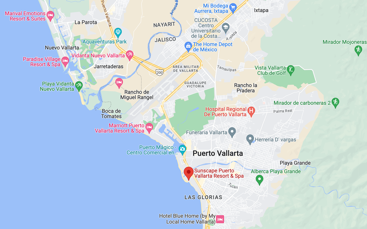 Suncape Puerto Vallarta location Google Maps