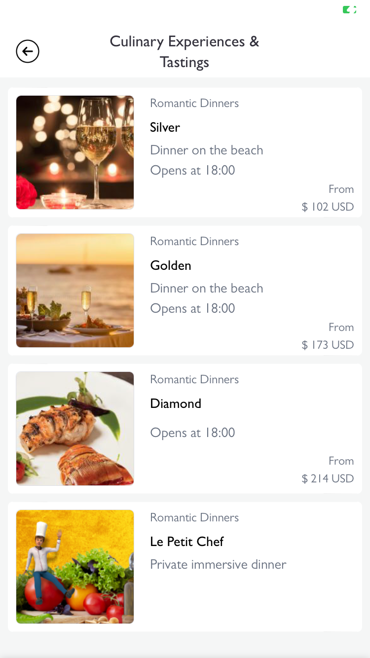 Sunscape Puerto Vallarta Resort Spa app culinary options