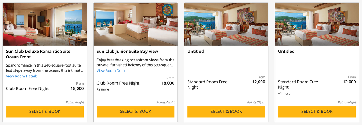 Sunscape Puerto Vallarta Resort Spa points cost