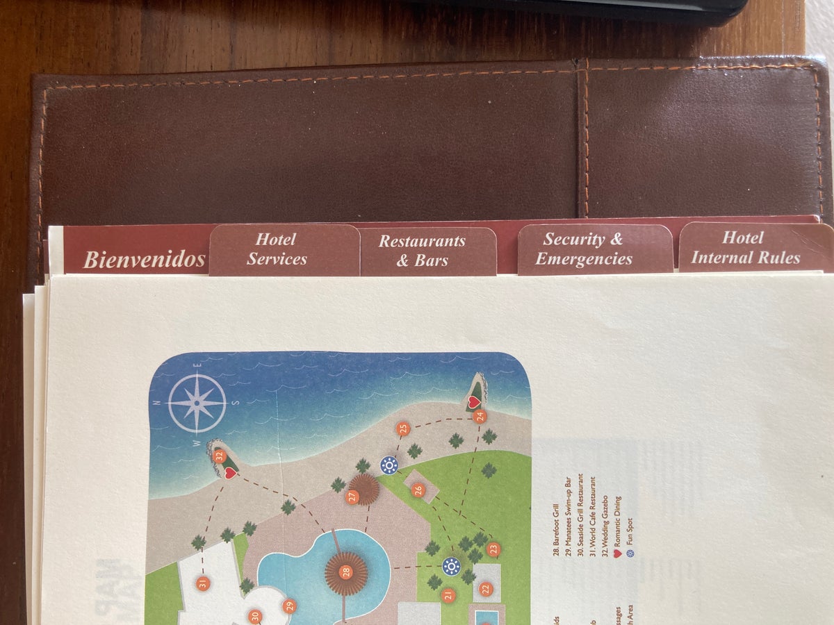 Sunscape Puerto Vallarta Resort Spa tabs on guide book in room