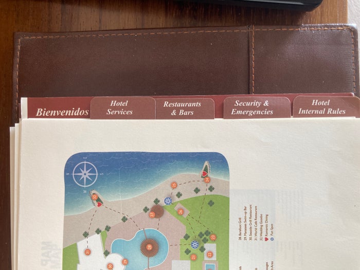 Sunscape Puerto Vallarta Resort Spa tabs on guide book in room Sunscape Puerto Vallarta Resort Spa tabs on guide book in room