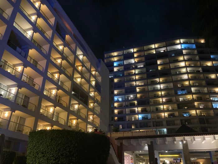 Sunscape Puerto Vallarta Resort Spa view of towers at night Sunscape Puerto Vallarta Resort Spa view of towers at night