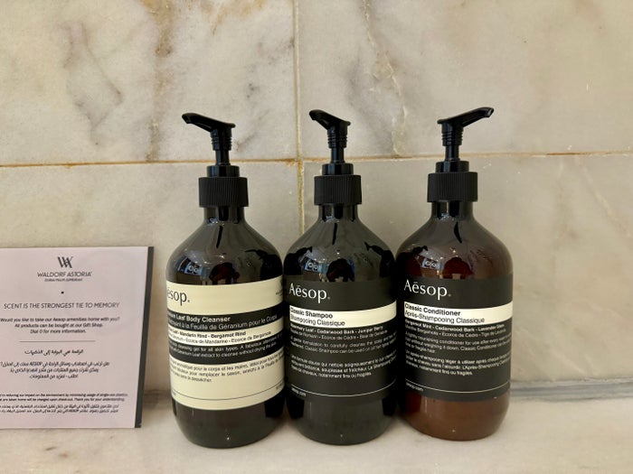 Waldorf Astoria Dubai Palm Jumeirah Aesop Toiletries