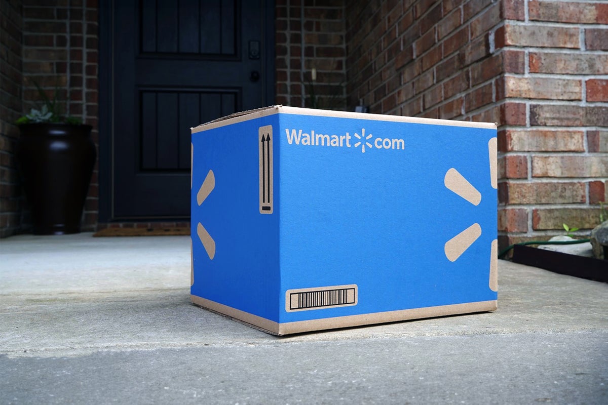 Walmart box being delivered