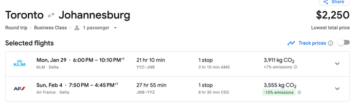 YYZ JNB deal YYZ JNB deal