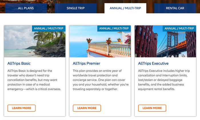 Allianz AllTrips annual plan options Allianz AllTrips annual plan options