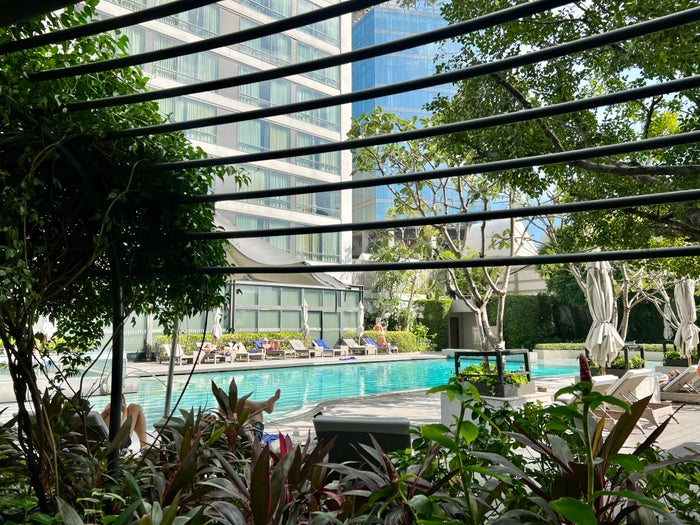 Bangkok Marriott Marquis Pool Deck From Walkway Bangkok Marriott Marquis Pool Deck From Walkway