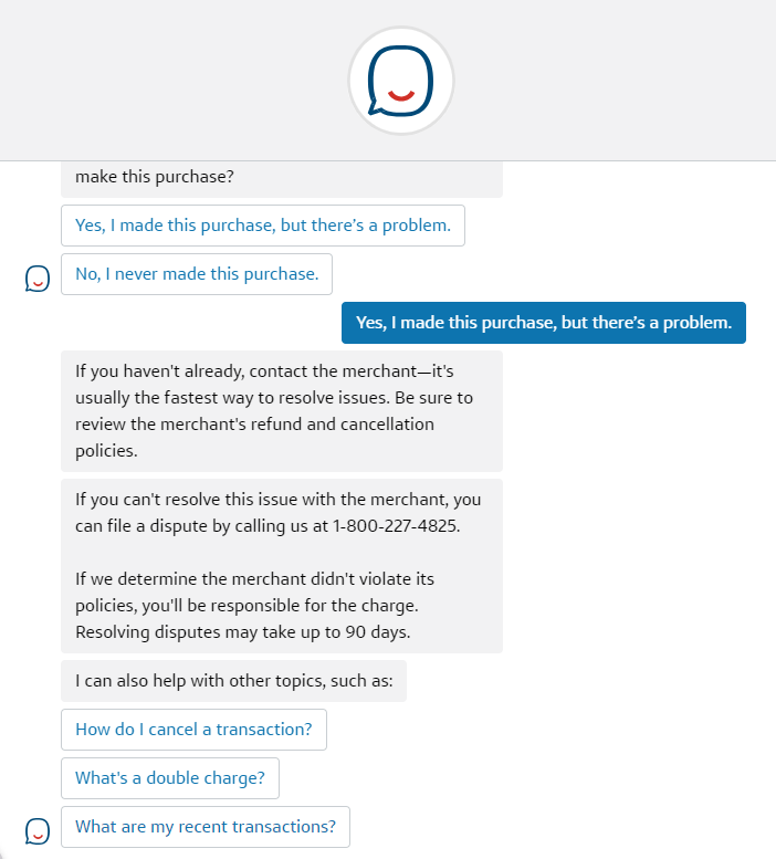 Capital One dispute process online chat continued