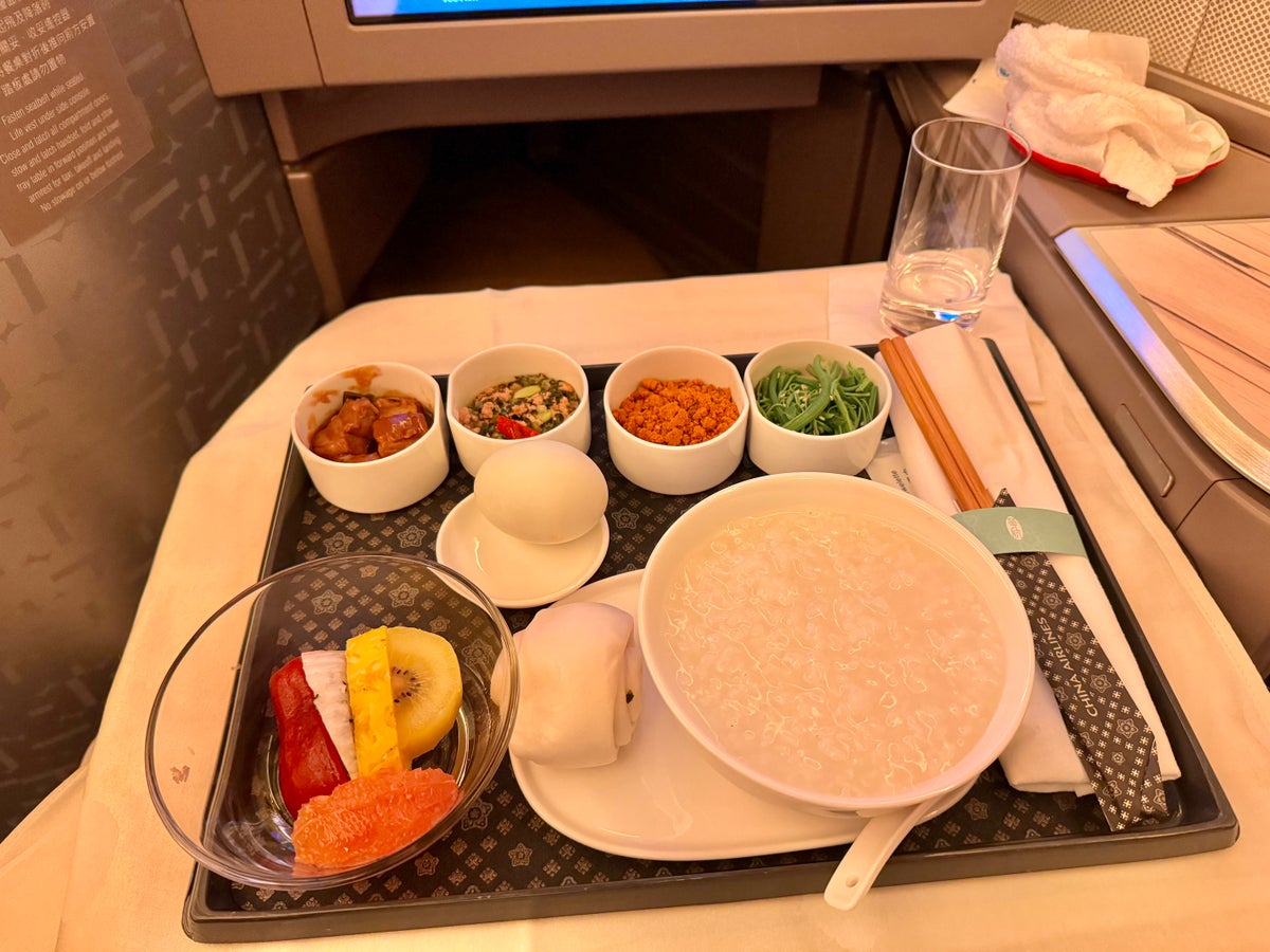 China Airlines A350 Business Class Breakfast Congee
