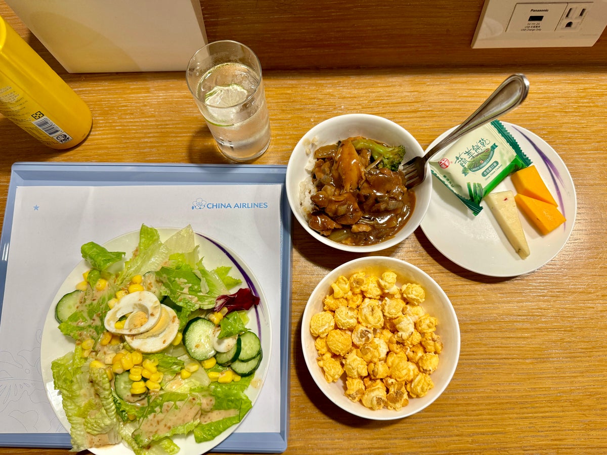 China Airlines A350 Business Class China Airlines Lounge Meal