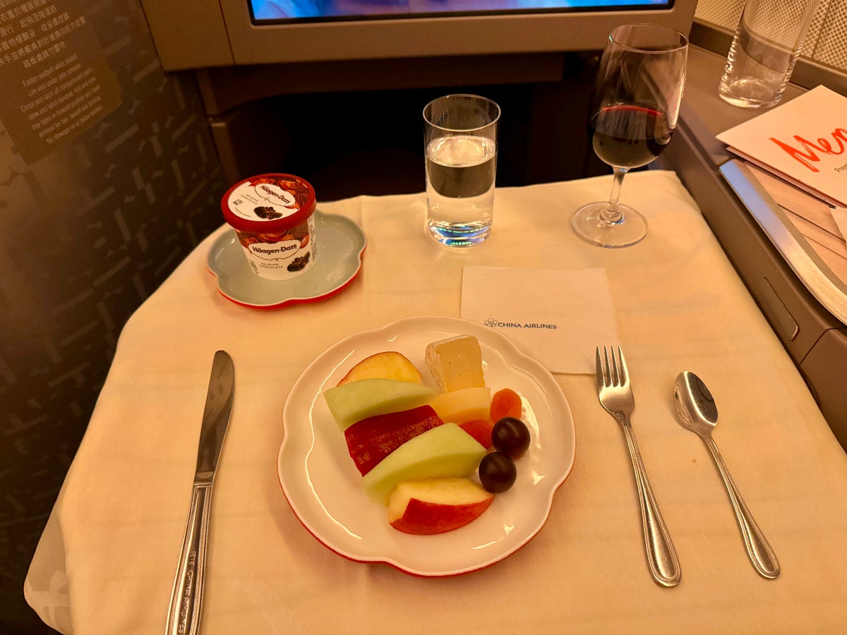 China Airlines A350 Business Class Dessert
