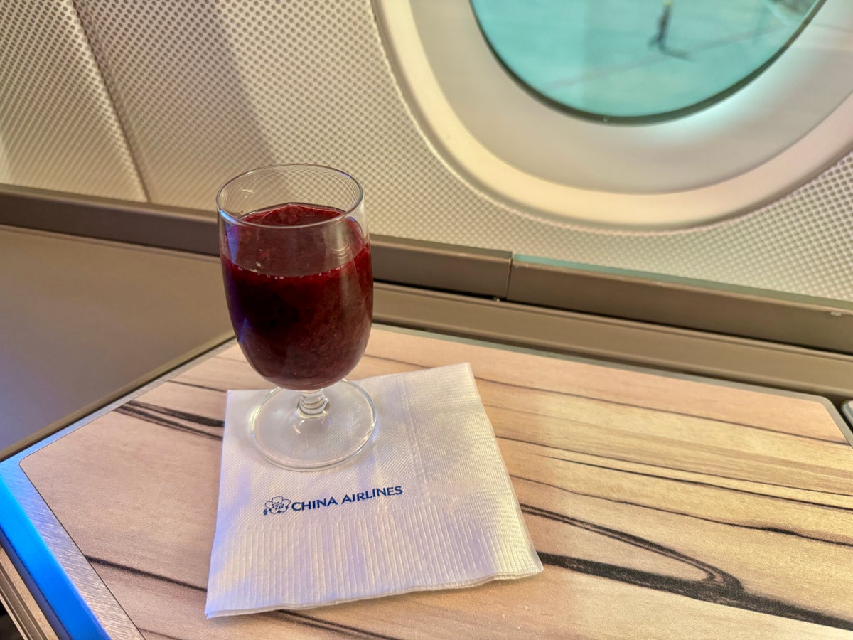 China Airlines A350 Business Class Pre departure Beverage