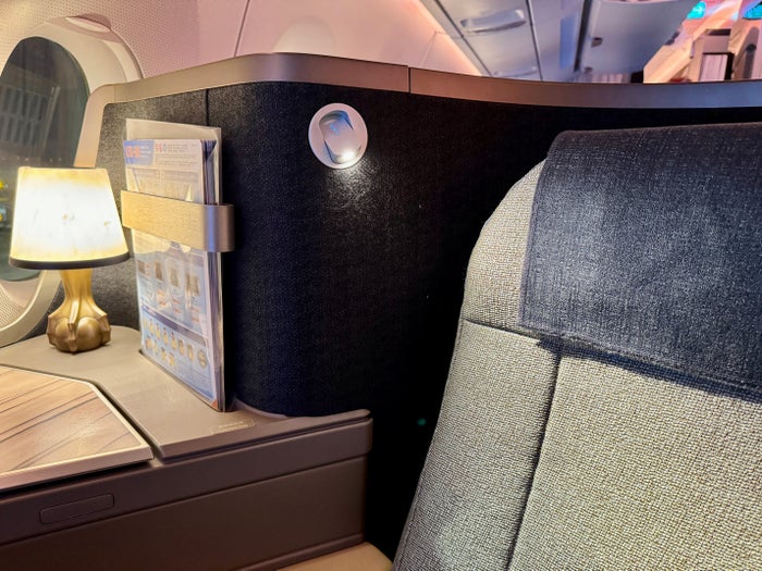 China Airlines A350 Business Class Seat 15K Reading Light China Airlines A350 Business Class Seat 15K Reading Light