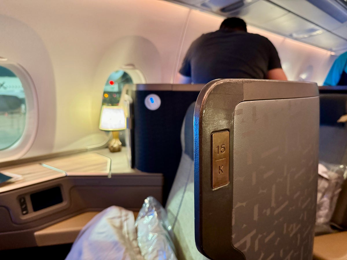 China Airlines A350 Business Class Seat 15K Sign