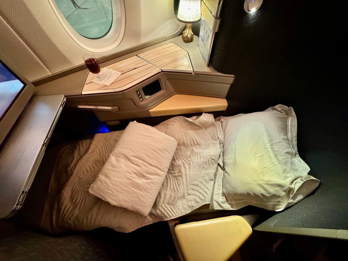 China Airlines A350 Business Class Seat Reclined