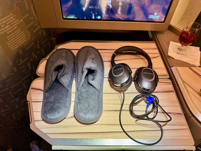 China Airlines A350 Business Class Slippers and Headphones China Airlines A350 Business Class Slippers and Headphones