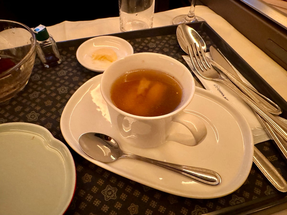 China Airlines A350 Business Class Soup