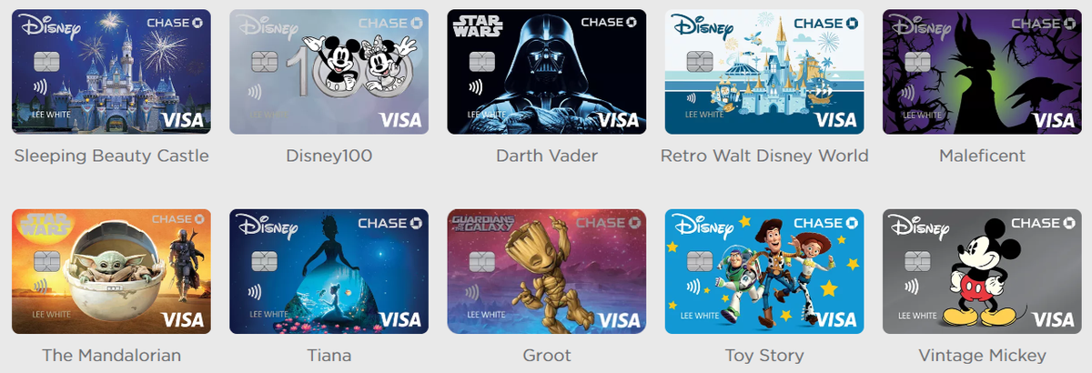 Disney Credit Card Fronts