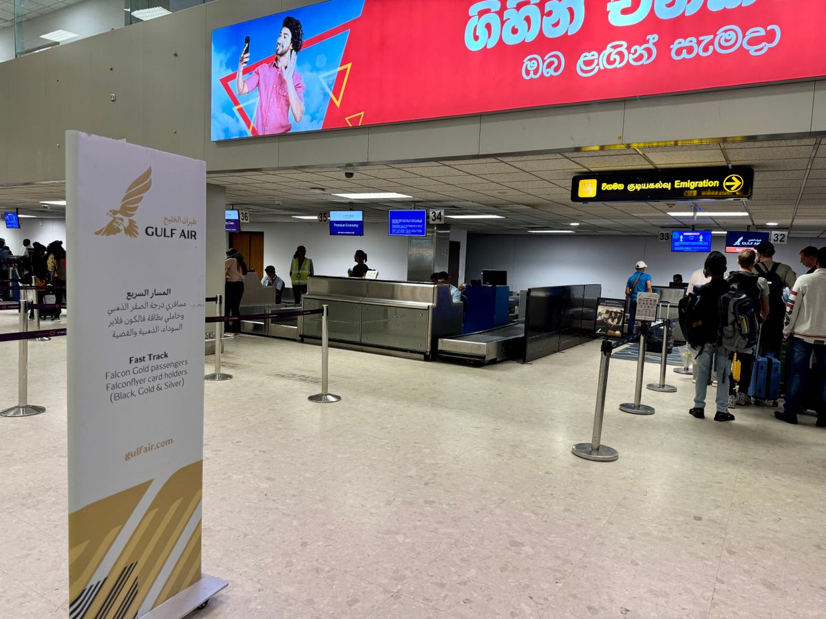 Gulf Air A321neo business class CMB check in