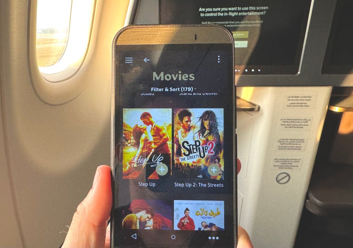Gulf Air A321neo business class IFE hand held Gulf Air A321neo business class IFE hand held