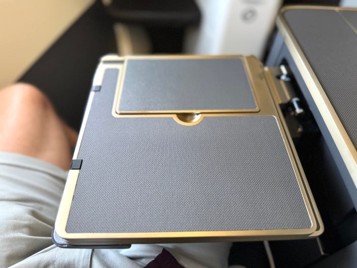 Gulf Air A321neo business class seat tray table Gulf Air A321neo business class seat tray table