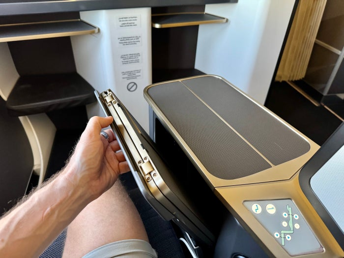 Gulf Air A321neo business class seat tray table Gulf Air A321neo business class seat tray table