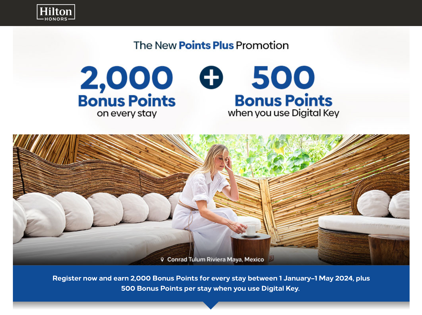 New Hilton Honors Promotion [Up To 2,500 Bonus Points Per Stay]