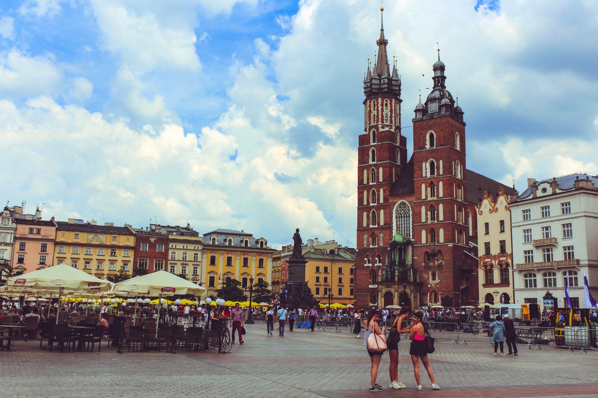 Krakow Market Square in summer