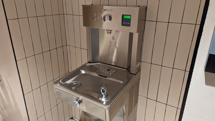 Motto by Hilton New York City Times Square amenities fitness center water fountain Motto by Hilton New York City Times Square amenities fitness center water fountain