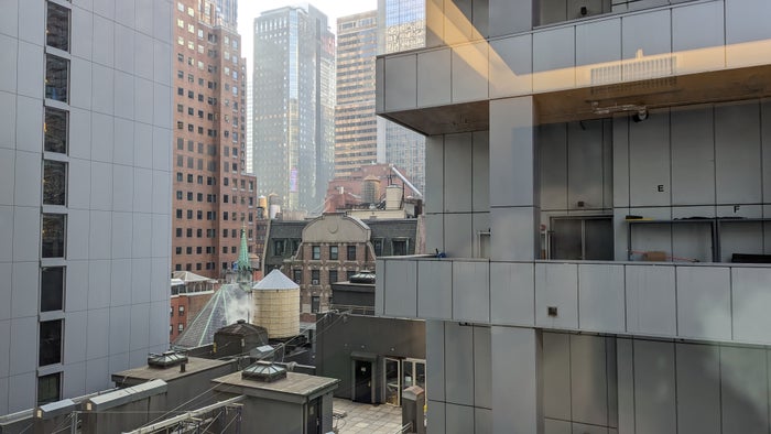 Motto by Hilton New York City Times Square guestroom view left Motto by Hilton New York City Times Square guestroom view left