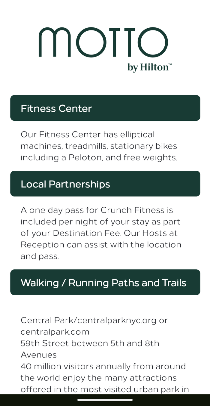 Motto by Hilton New York City Times Square information page fitness Motto by Hilton New York City Times Square information page fitness