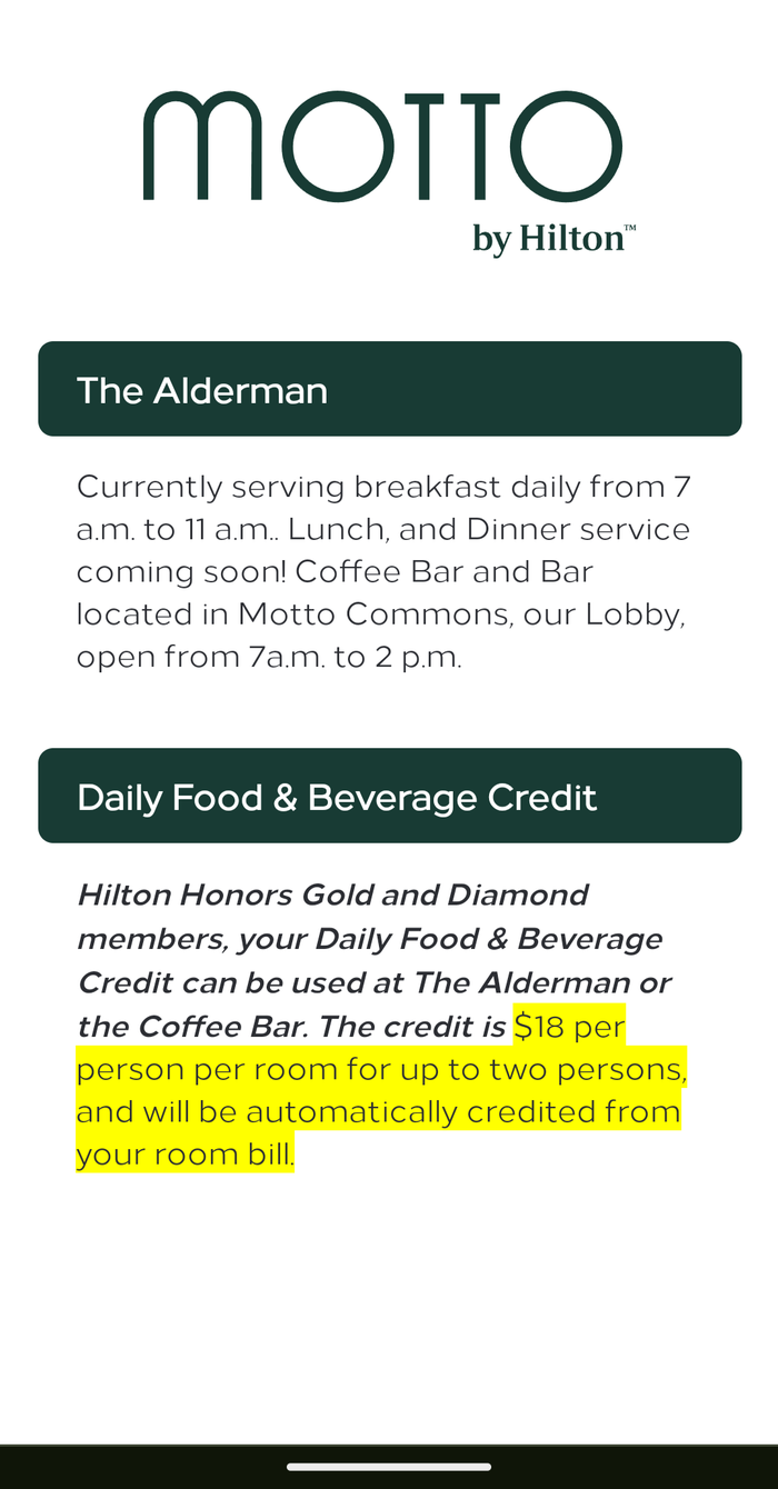 Motto by Hilton New York City Times Square information page food and beverage Motto by Hilton New York City Times Square information page food and beverage