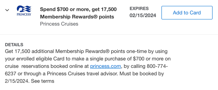 Princess Cruises Amex Offer