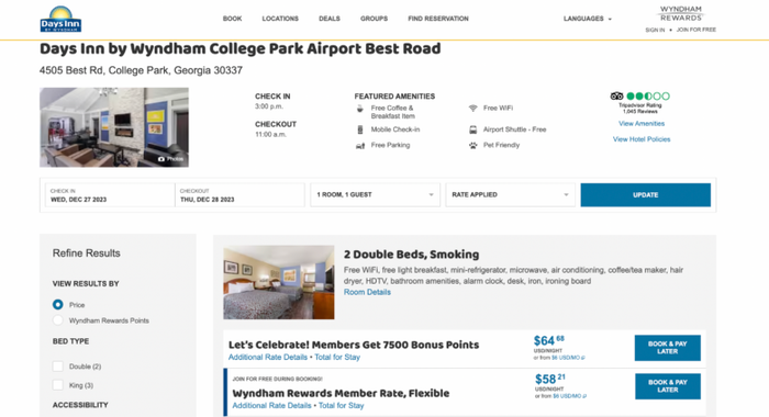 Wyndham Rewards holiday season promo