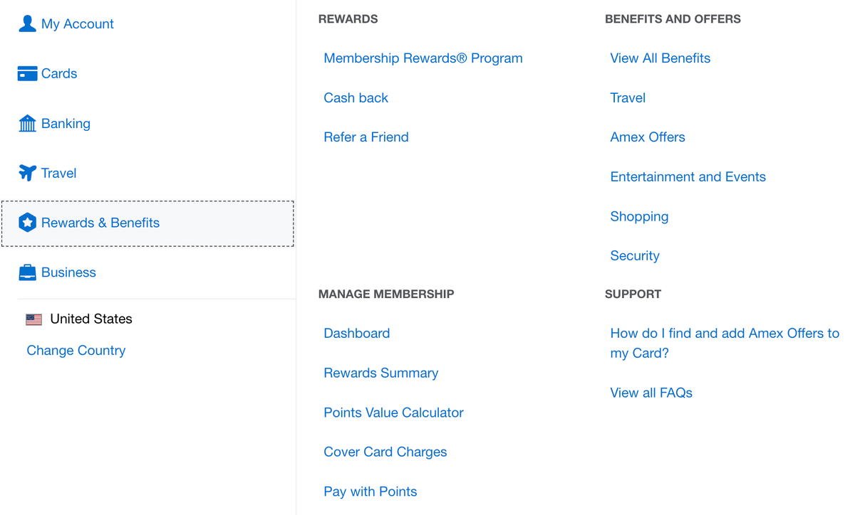 Amex Benefits Page