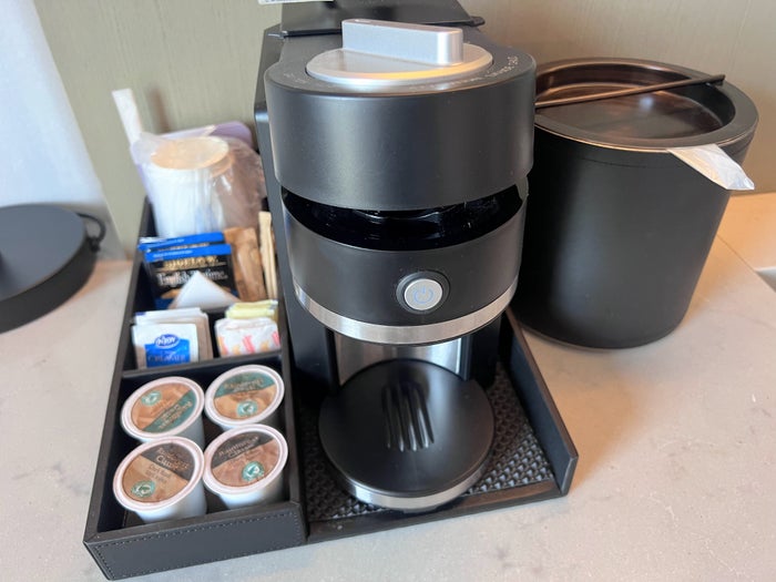 Coffee maker in room at Hyatt Regency Chicago