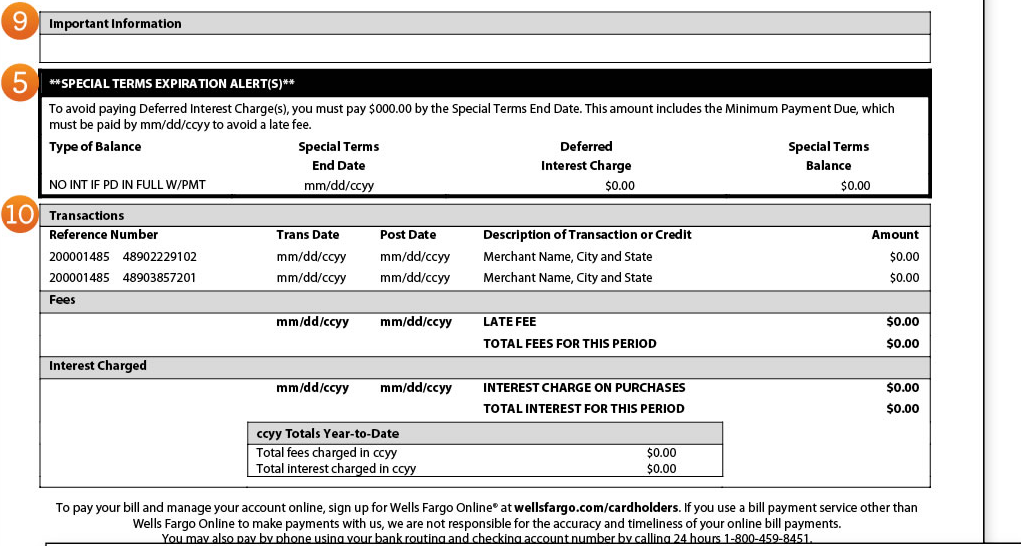 Credit card statement transactions