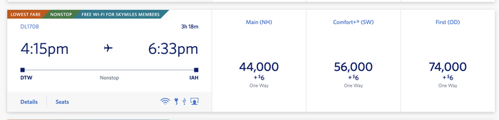 DTW to IAH DL 1 DTW to IAH DL 1