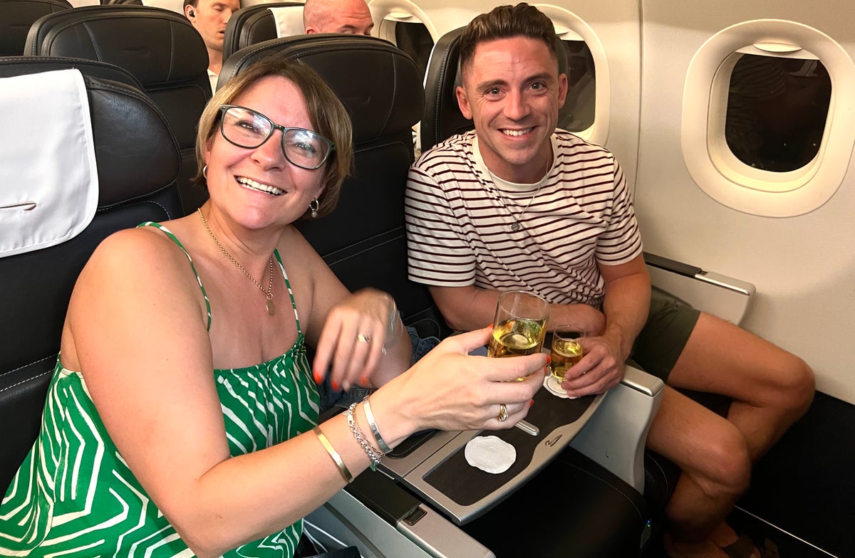 Daniel and Karen in British Airways Club Europe