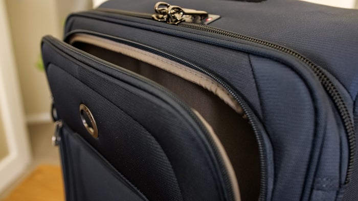 Delsey Helium DLX exterior pockets