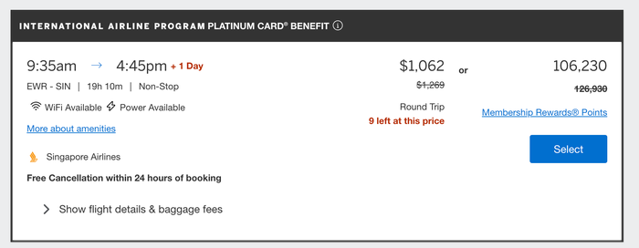 EWR SIN IAP deal EWR SIN IAP deal