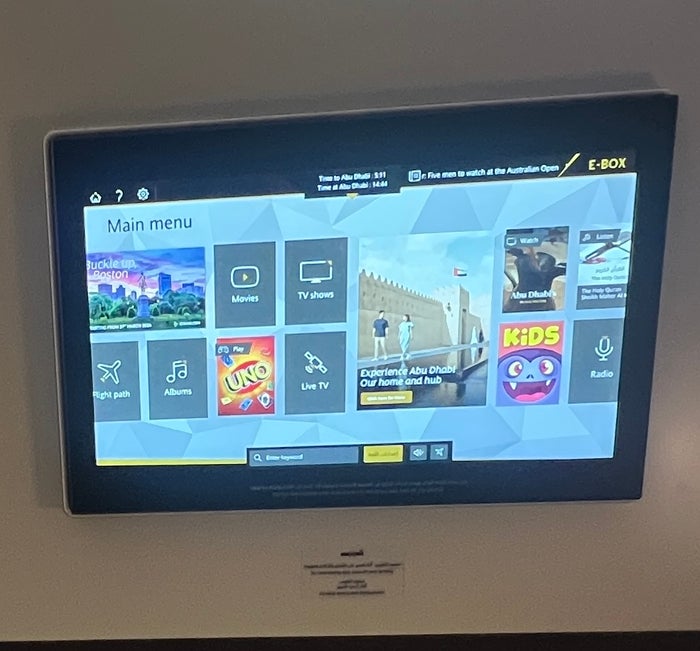 Etihad IFE TV