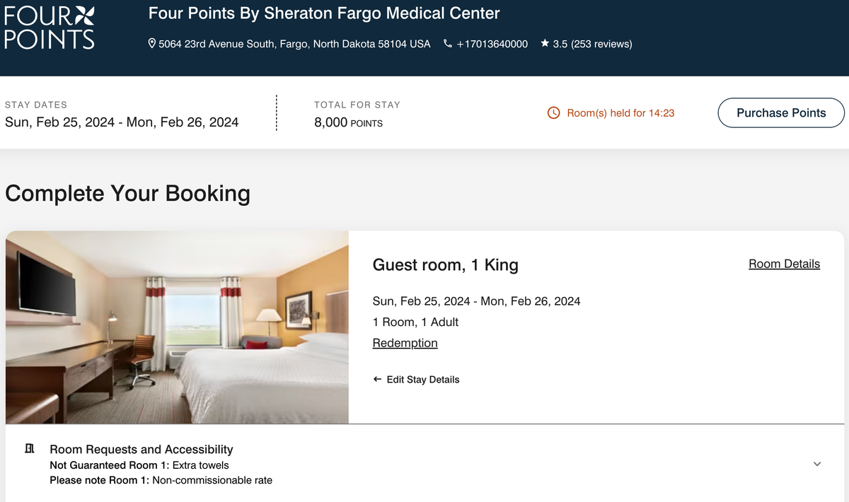 Four Points By Sheraton Fargo Medical Center Points Booking