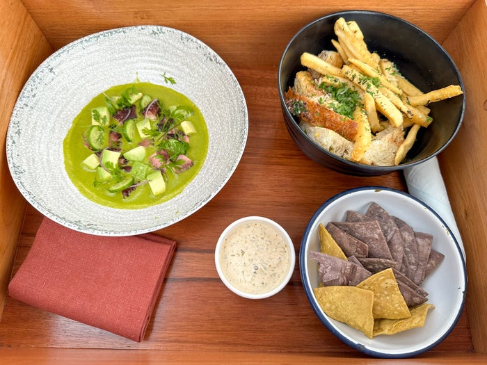 Four Seaasons Tamarindo Pool and Beach Club aguachile and focacia
