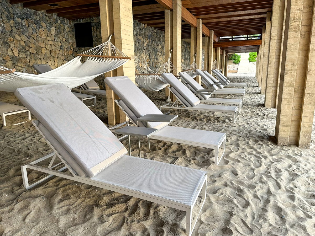 Four Seasons Tamarindo Playa Majahua sun loungers and hammocks