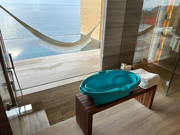 Four Seasons Tamarindo Suite bathroom with baby amenities