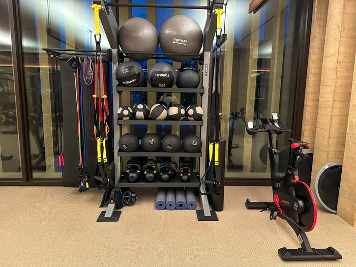 Four Seasons Tamarindo fitness center resistance bands medicine balls kettlebells