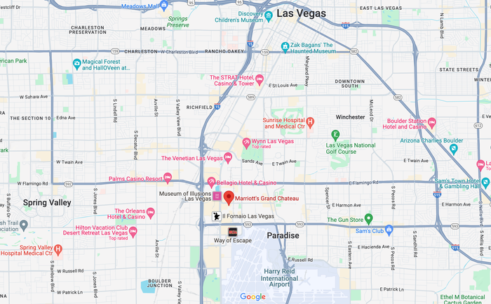 Google Maps location of Marriotts Grand Chateau Las Vegas Google Maps location of Marriotts Grand Chateau Las Vegas